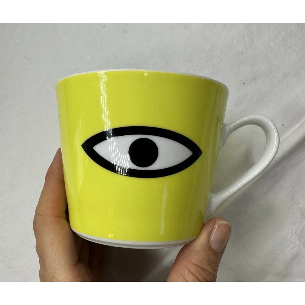 IKEA Walter Van Beirendonck Mug Yellow‎ Eye Made Poland Ceramic